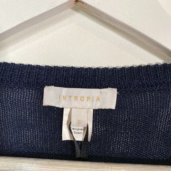 NEW Intropia Blue Cardigan with Black Sequin Overlay - Picture 5 of 7